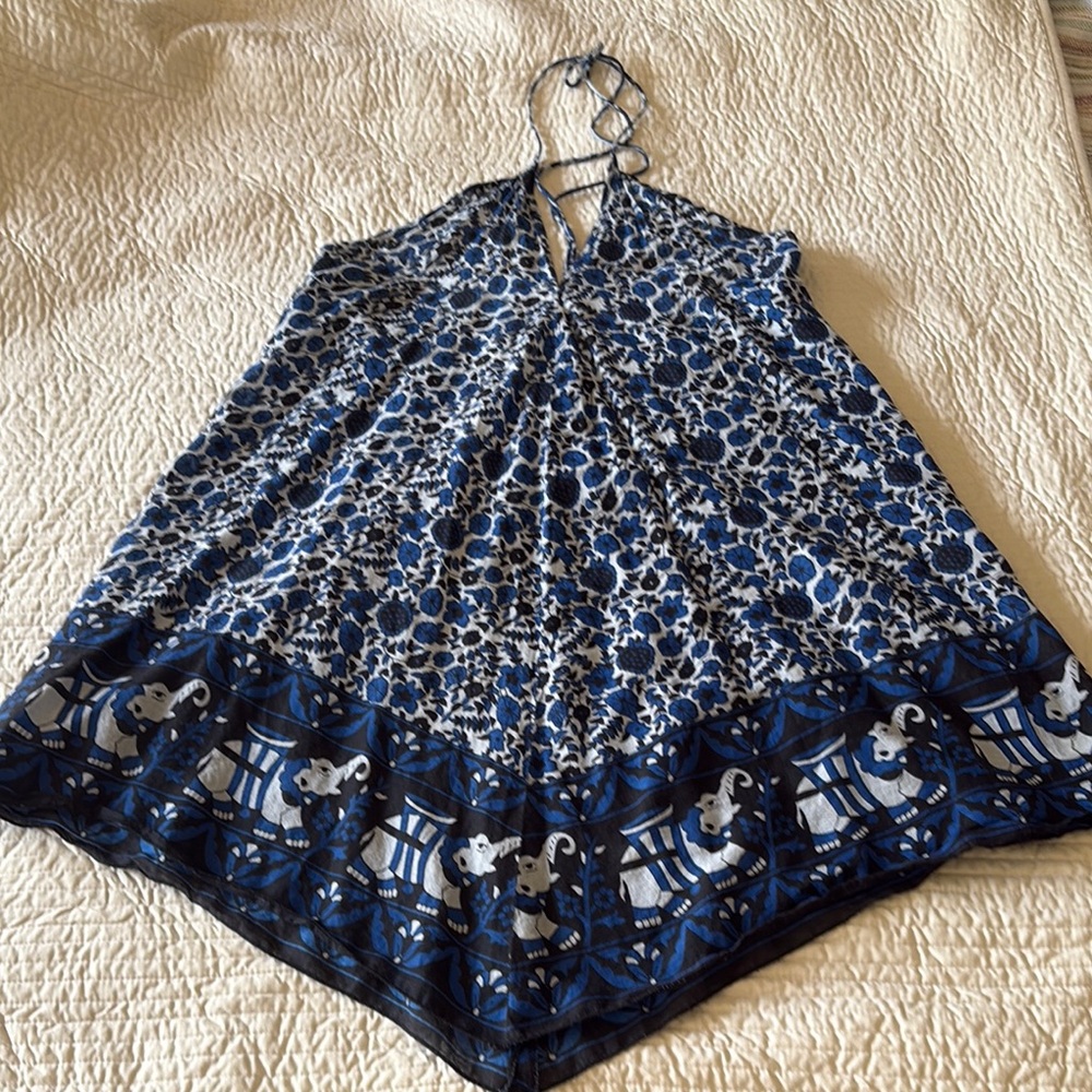 Band of Gypsies Swim Coverup Blue and White Size M
